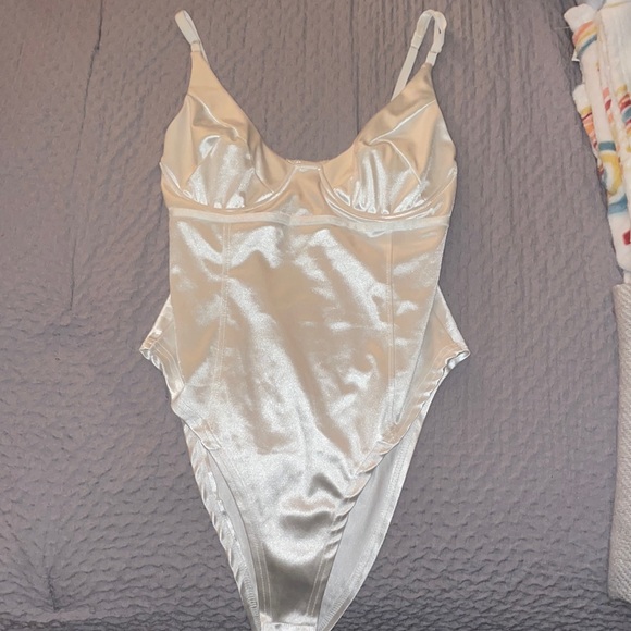 Amazon white satin bodysuit - Picture 1 of 3